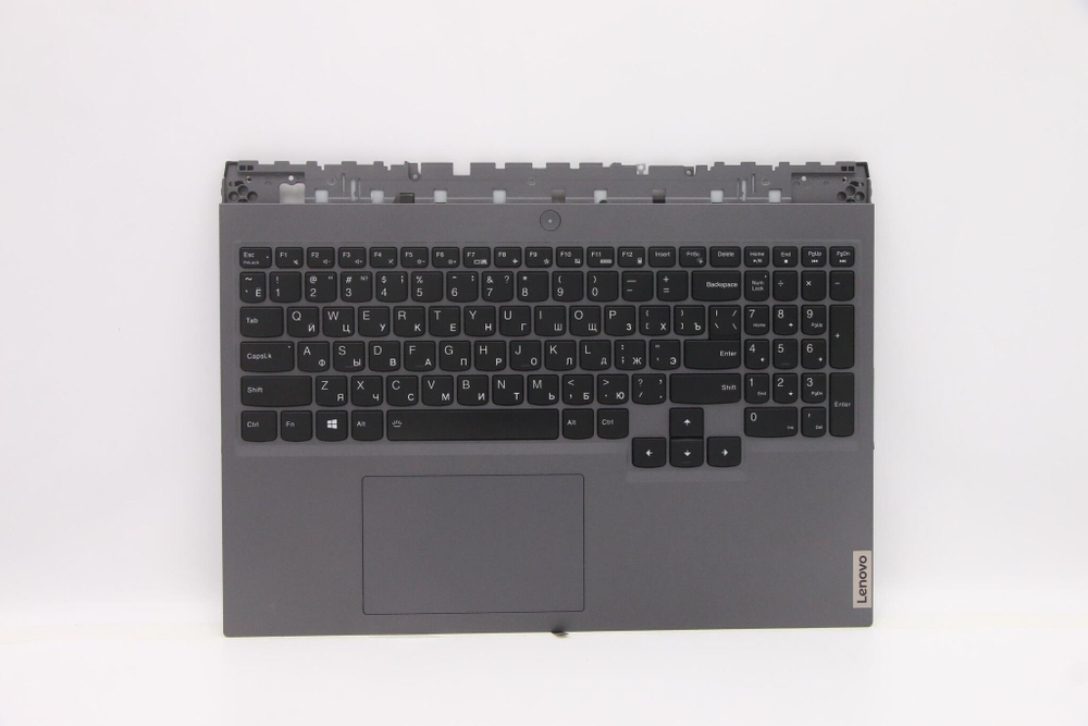 Верхняя панель с клавиатурой (топкейс) для ноутбука Lenovo Legion 5 Pro-16ITH6 с LED подсветкой, серая , раскладка - русская (5CB1D10493)