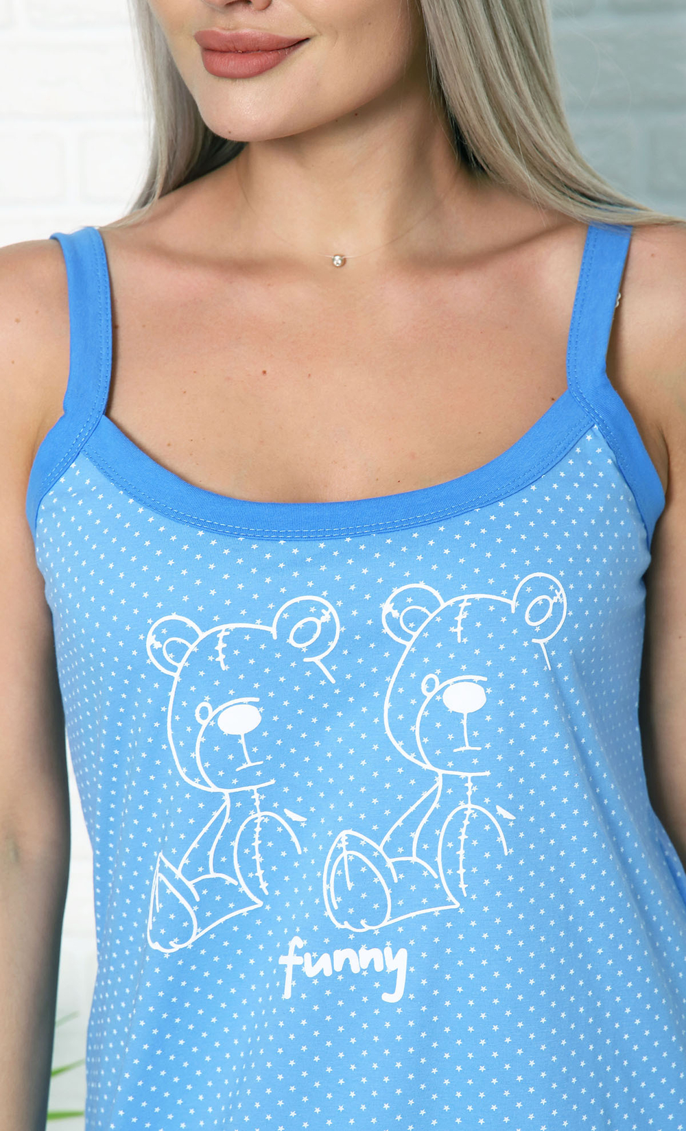 Сорочка х/б на бретели М628