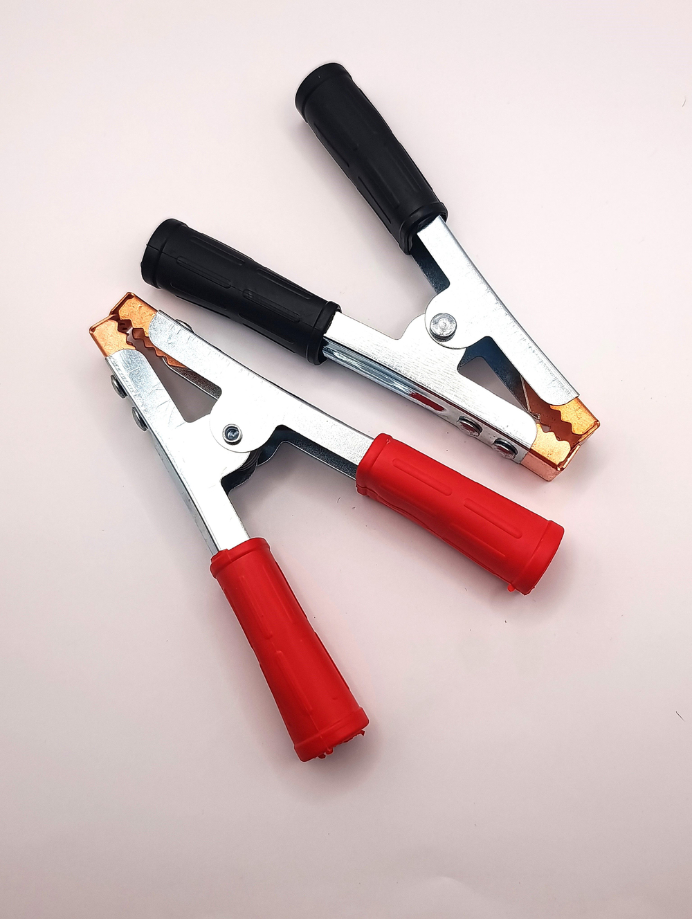 Зажим КЛЕМЫ (крокодил) для проводов АКБ до 1000 А (2 шт.) длина 150 мм медные наконечники