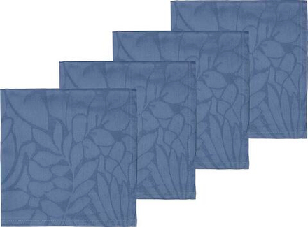 Набор тканевых салфеток S dahl Serwetki Abstract Leaves Damask, 4 шт., хлопок, 45 45 см, синяя