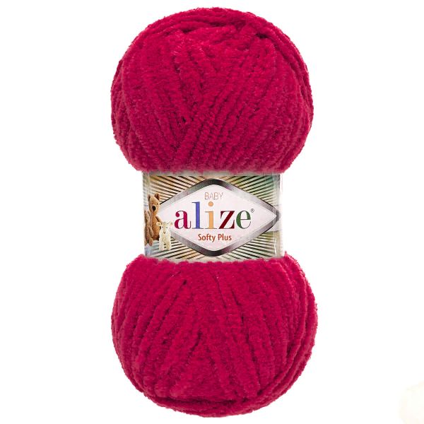 Пряжа Alize (Ализе) Softy Plus / уп.5 мот. по 100 г, 120м, 107 малиновый бархат