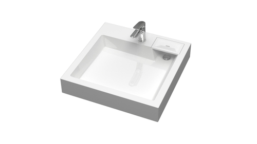 Раковина Люкс V61 600х600х110 с кронштейном и сифоном