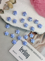 Керамические бусины, 12 мм, «Цветочек», небесный, 10 штук