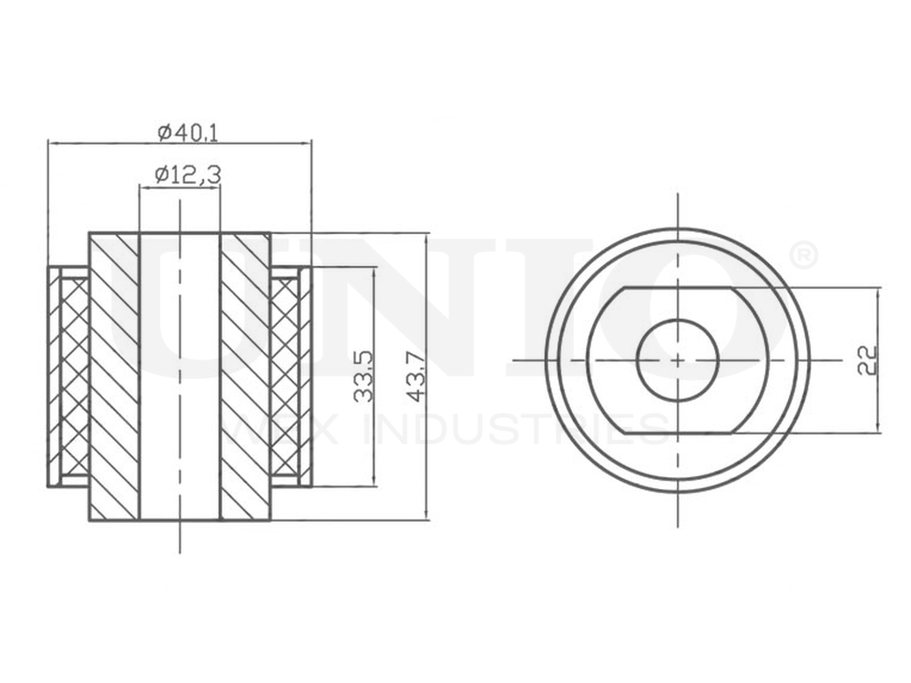 Сайлентблок задней поперечной тяги UNIO RMP-20398