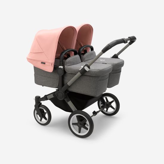 Коляска для двойни 2 в 1 Bugaboo Donkey 5 Twin Morning pink/Grey melange/Graphite