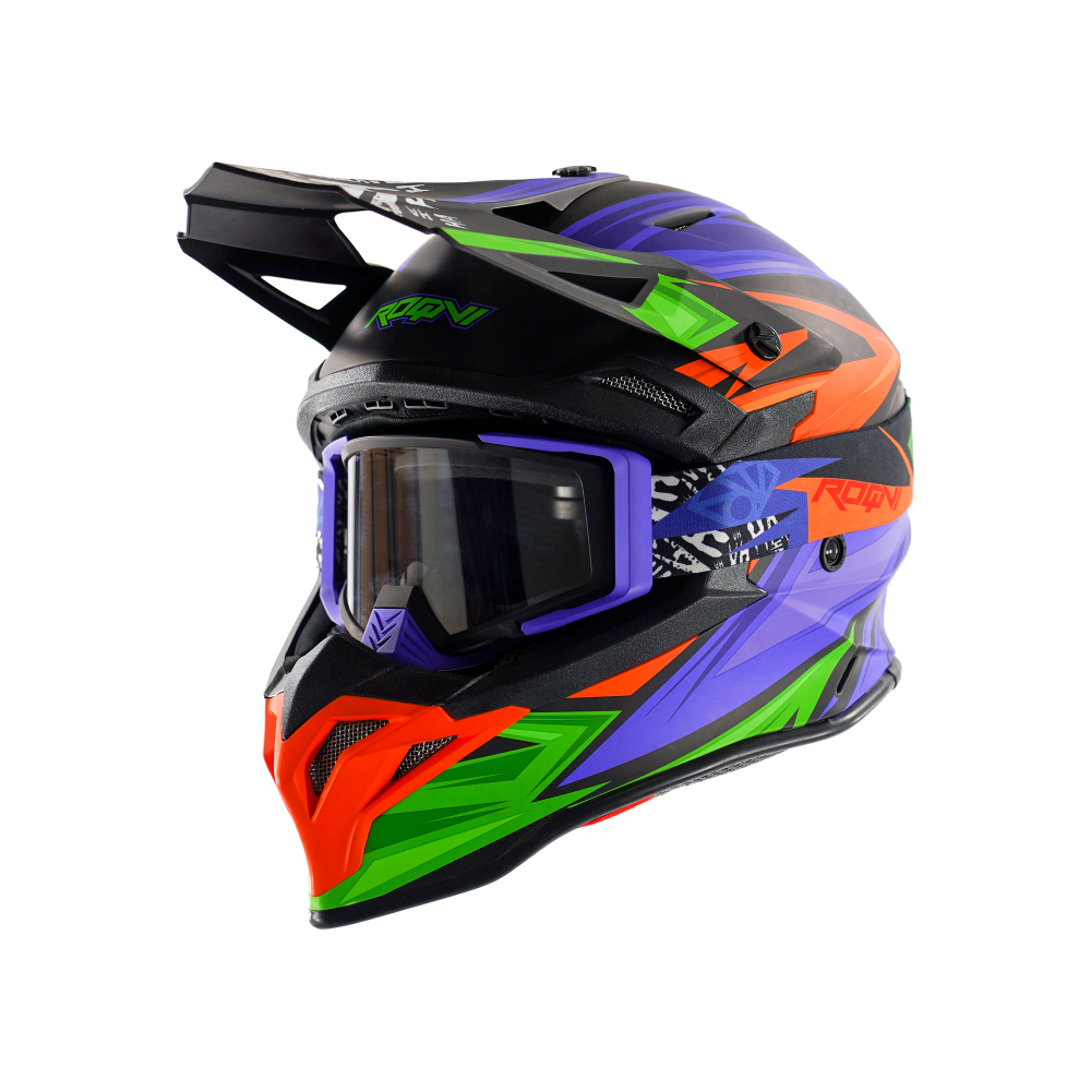 Очки мото ROQVI JOKER фиолетовый/оранжевый/зеленый