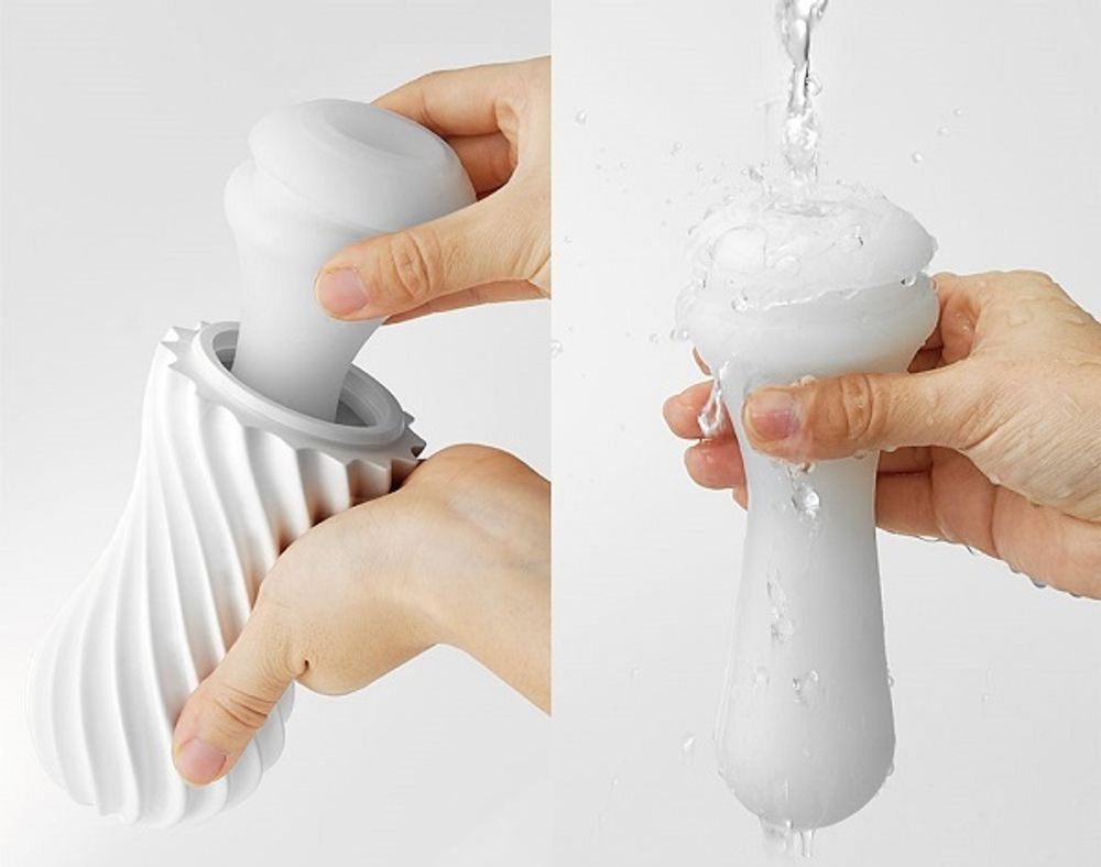 Мастурбатор 17см с мягким рельефом Tenga Flex Silky White FLX-001