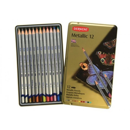 Набор из 12 цветных карандашей Derwent Metallic
