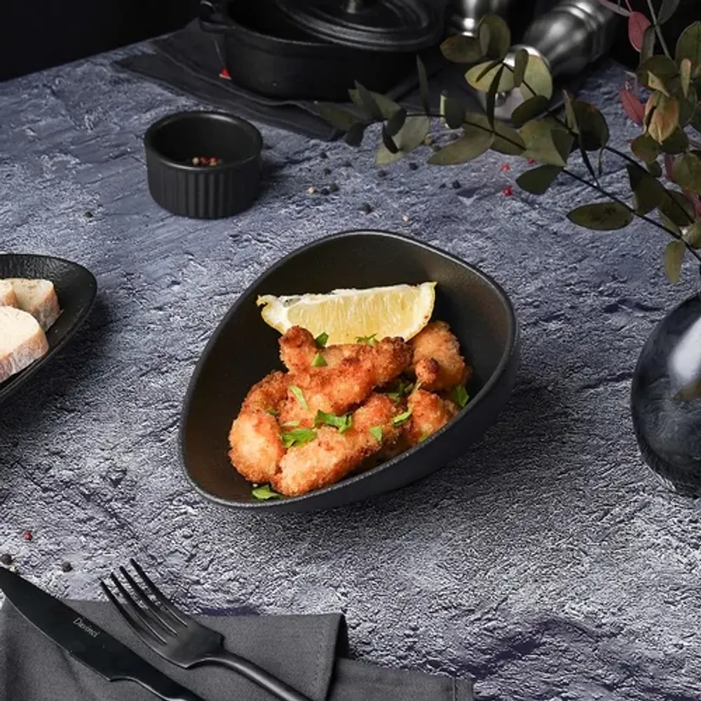 Салатник 280 мл 19*14 см h9 см Side Up Smooth Black Raw Stellar P.L. Proff Cuisine [1]