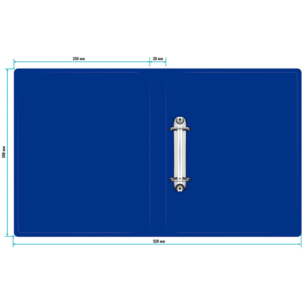 Папка на 2-х кольцах Silwerhof, пластиковая, 500 мкм, корешок 30 мм, синяя