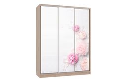 Шкаф-купе "Бассо-7 600 Розы 2 " (дуб млечный), ЛДСП 16 мм, Мебельсон