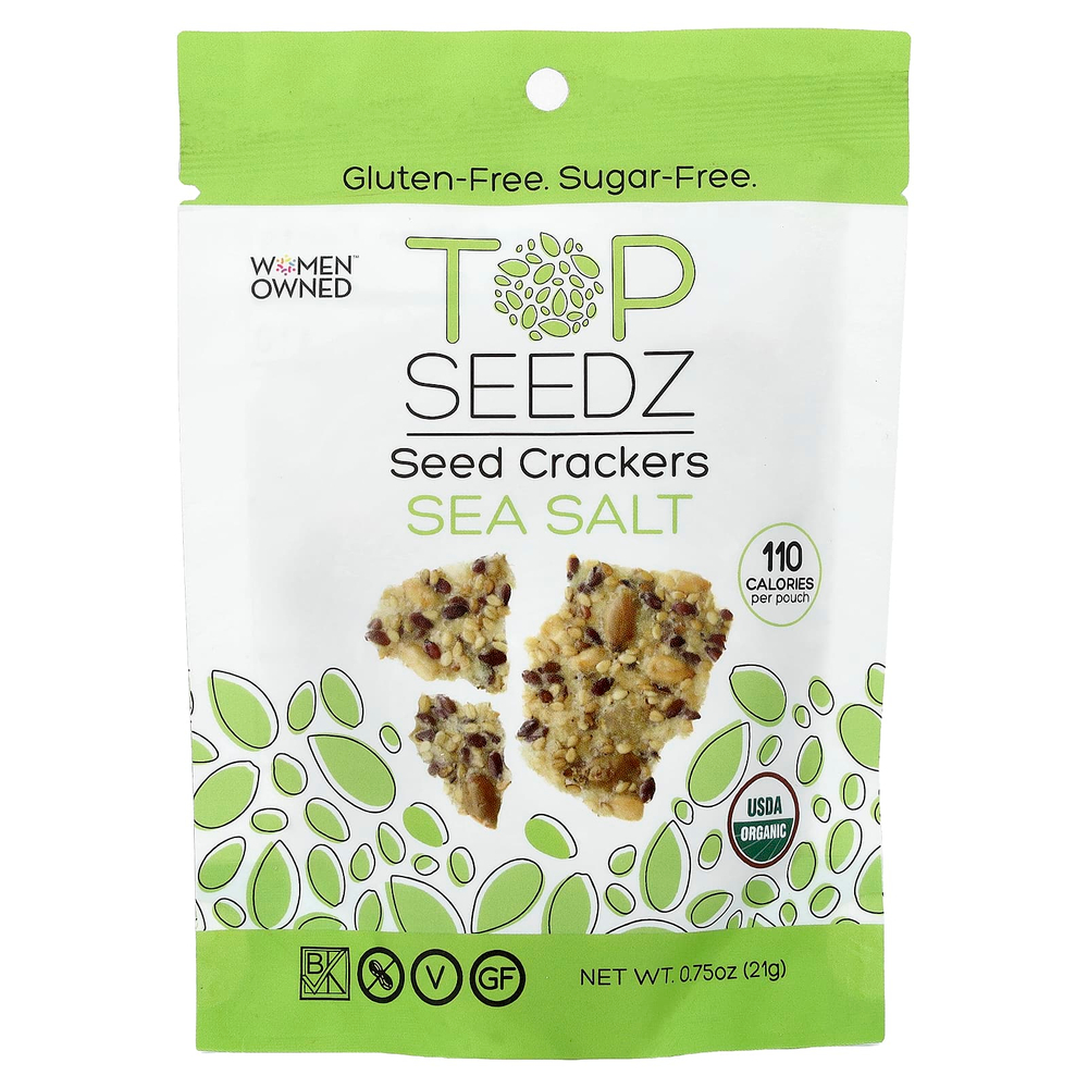 Top Seedz, крекеры с семенами, морская соль, 12 упаковок по 21 г (0,75 унции)