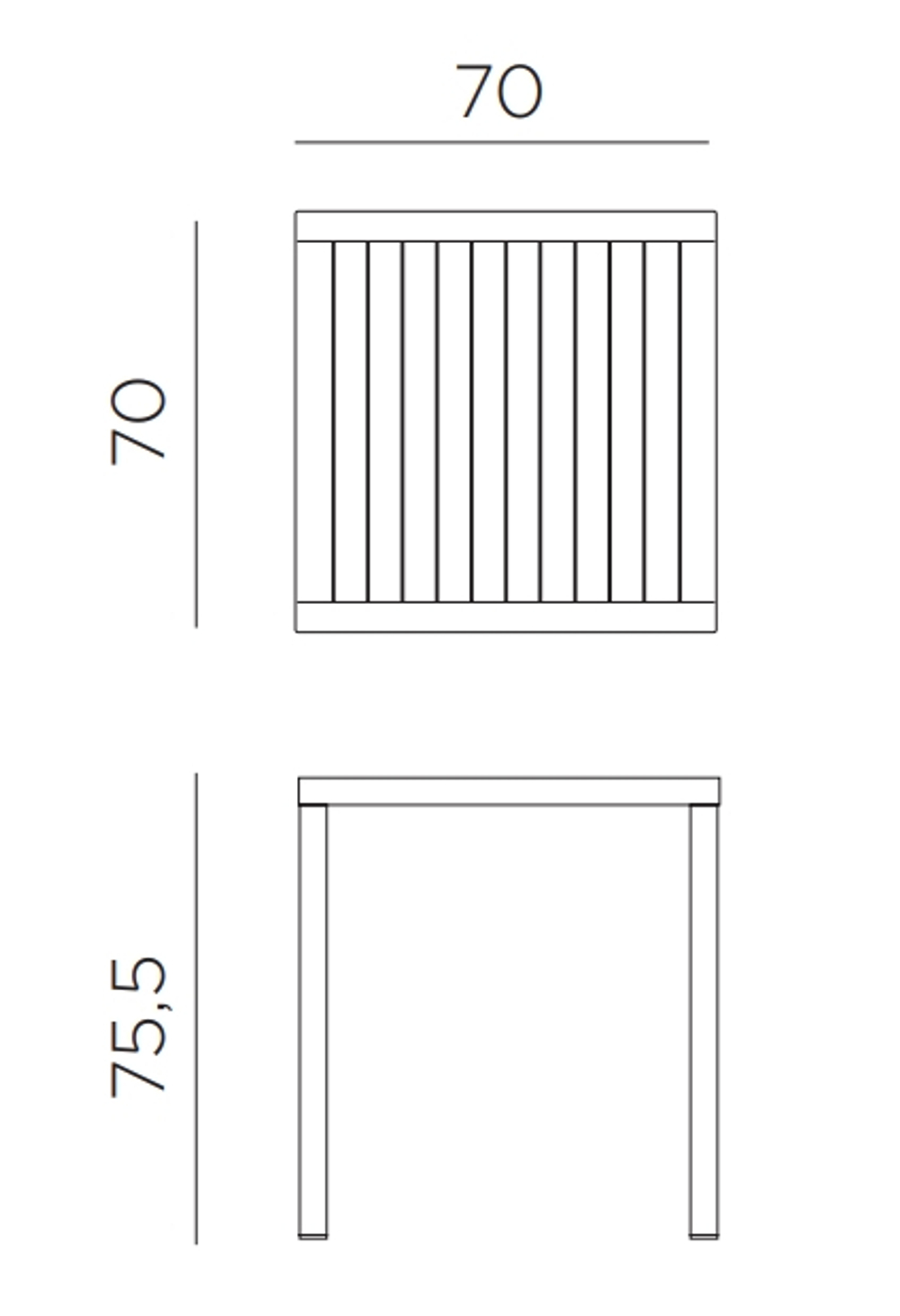 Стол пластиковый обеденный Nardi Cube 70, антрацит