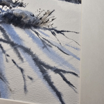 Картина авторская акварельная в паспарту 21х30 см на стену для интерьера "Пейзаж в стиле Андерса Андерссона"