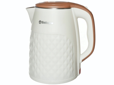 Чайник электрический 2,5л SA-2165WBG, дисковый, цвет белый/бежевый