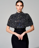 Укороченный кейп "Звездное небо" с кристаллами