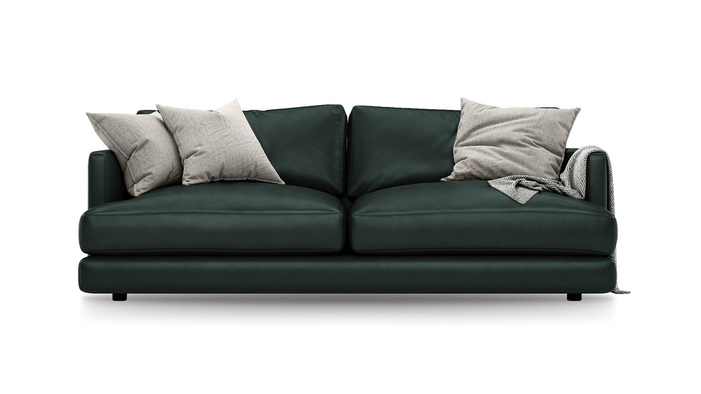 Диван Ибица Madras 06 215*116*93 см, Зеленый Натуральная кожа Еврокнижка Фиеста
