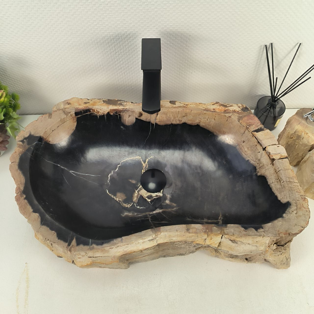 Каменная раковина из окаменелого дерева OD-04767 (63*42*16) 0181 из натурального камня