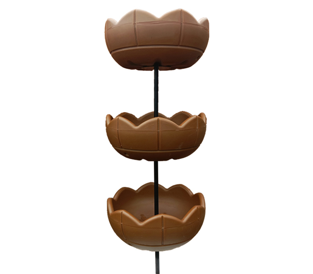 Садовый цветник Гейзер-3 с вазонами 600, терракотовый, высота 1750