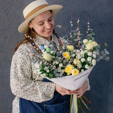 169. Светлый букет с вербой