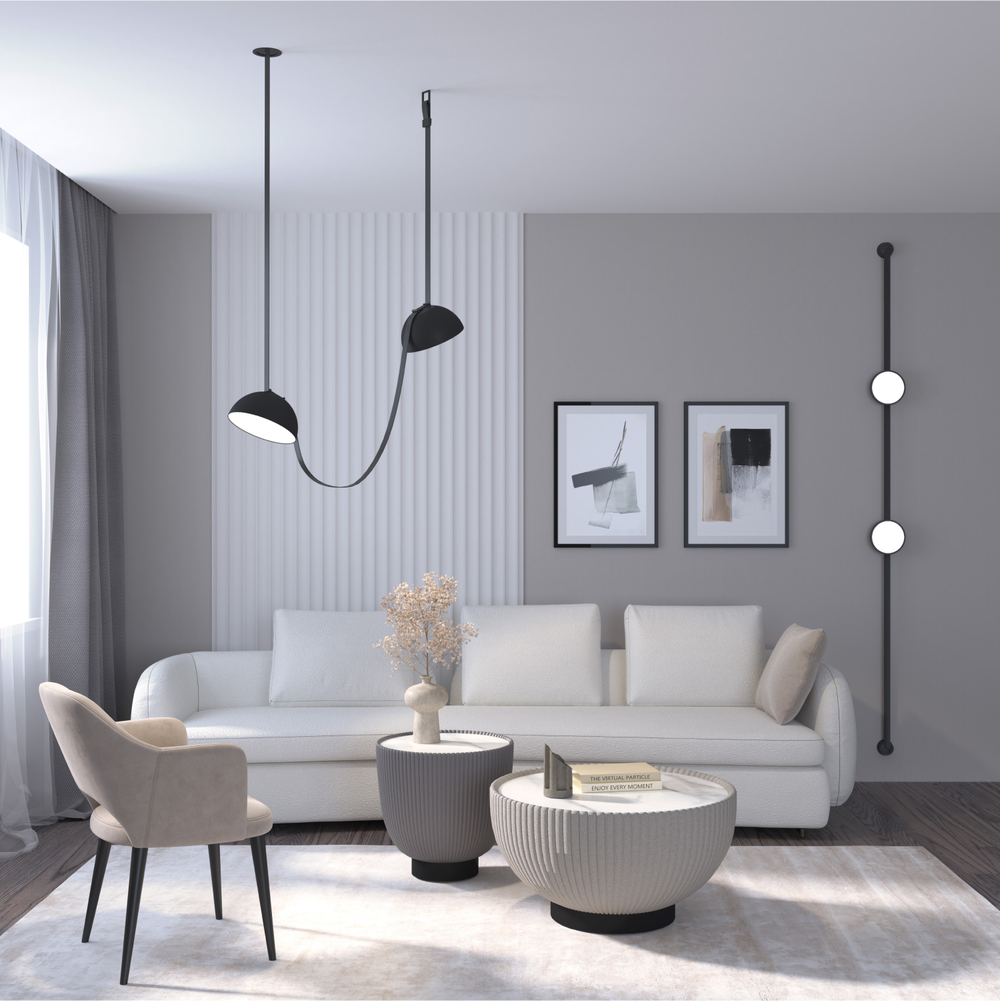 DK5566-BK Cветильник для трека-ремня Belty, серия Flow, со светодиодом, D168*H29.5мм, 48V DC, 10W, RA90, 120°, 4000K, IP20, черный, алюминий