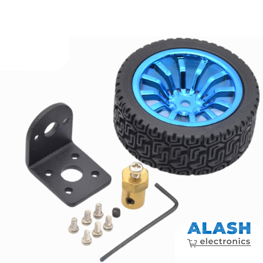 65 мм резиновое колесо с муфтой и крепёжной рамой для умного автомобиля