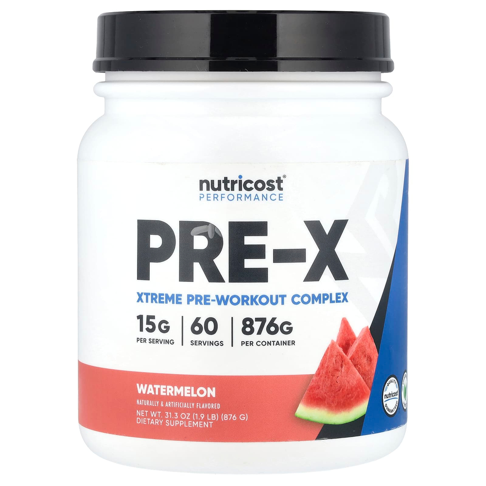 Nutricost, Performance, PRE-X, предтренировочный комплекс Xtreme, со вкусом арбуза, 876 г (1,9 фунта)