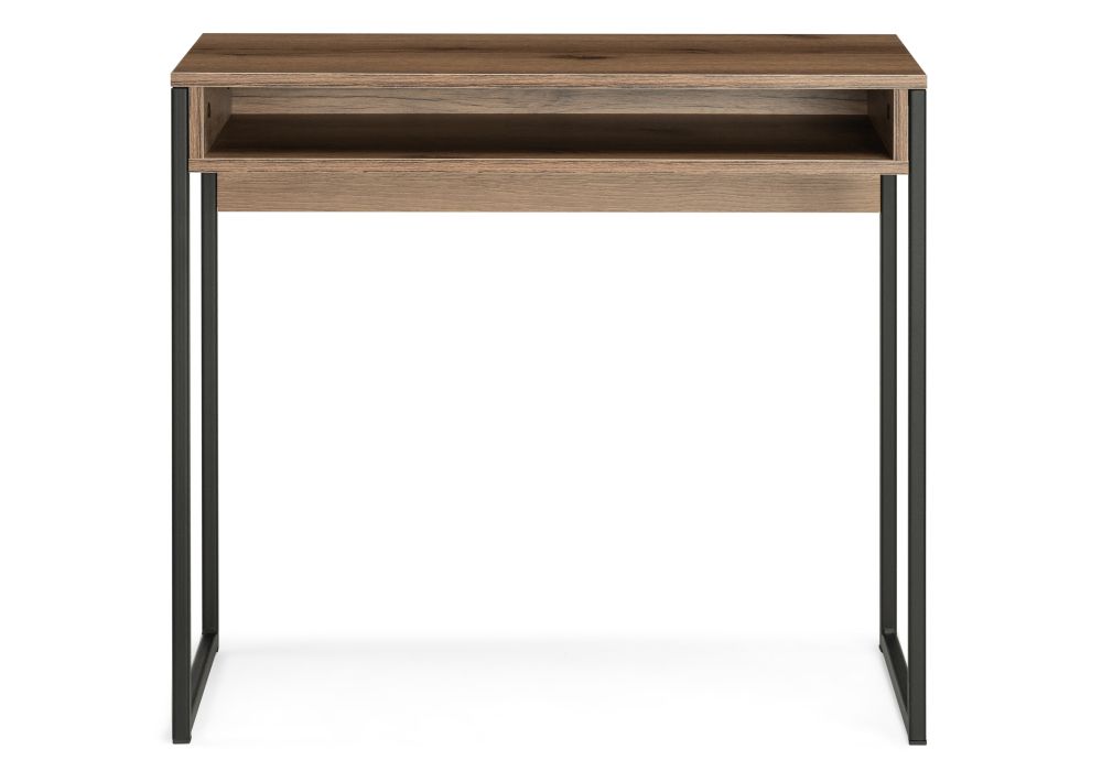 Письменный стол Лео Лофт 85х39х75 черный матовый / дуб делано темный