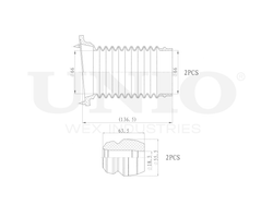 Комплект пыльник и отбойник UNIO DUC-50043