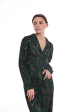 Шелковая блуза тропики