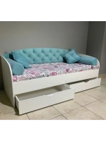 Детская Кровать "Софа" с мягким элементом с двумя ящиками