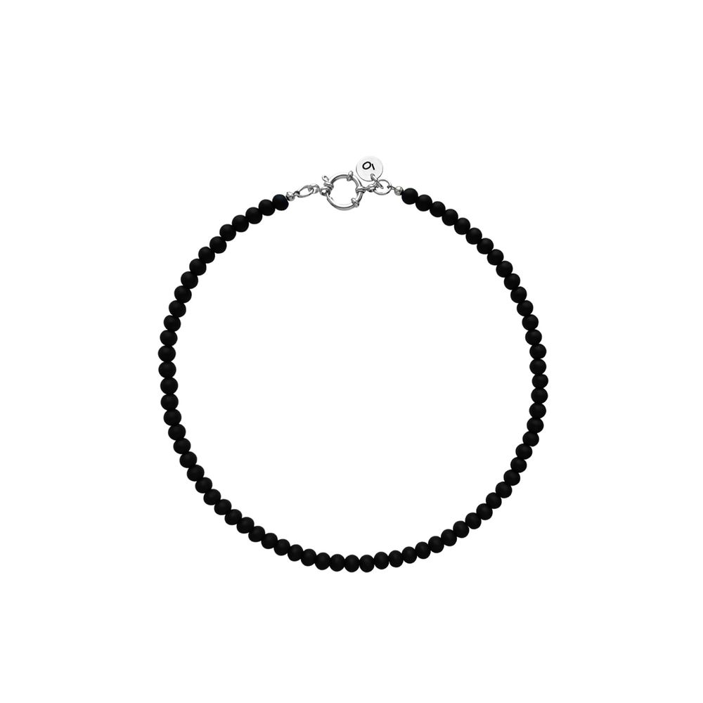 Колье из бусин 6 мм ( black agate )