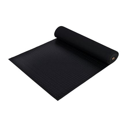 Коврик-дорожка ПВХ Vortex - РИФЛЕНЫЙ 2мм 0,9*10м, против скольжения, черный