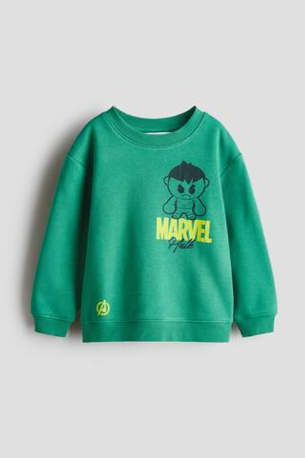 H&M Толстовка с принтом Marvel, зеленый