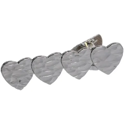 Зажим для волос «AKS - DesignPRO», сердечки, цвет золото и хром, 5*1,3см