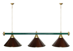 Лампа STARTBILLIARDS 3 пл. (плафоны зеленые,штанга золотая,фурнитура золото)