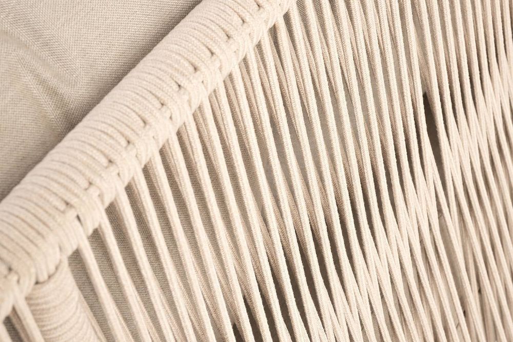 "Верона" лаунж-зона 5-местная плетеная из роупа (веревки), каркас алюминиевый белый, роуп бежевый