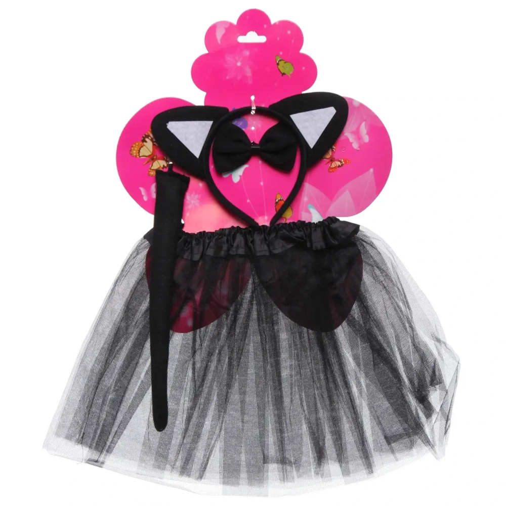 Карнавальный костюм «Кошка» (юбка,ободок, хвост, бабочка)