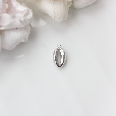 Подвеска Ракушка 14*8 мм, родий, П134
