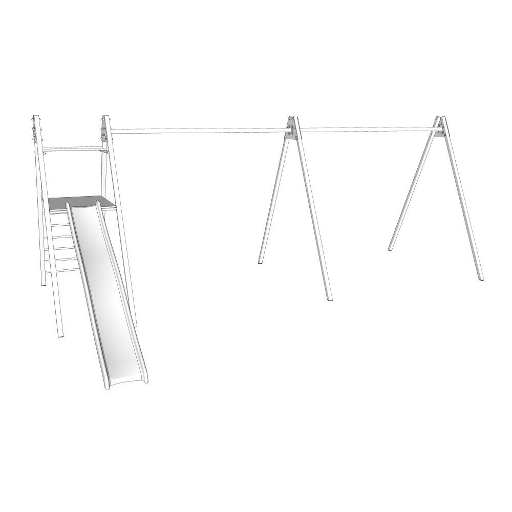 Монтаж уличных качелей Sv Sport Maxi х 2 с горкой