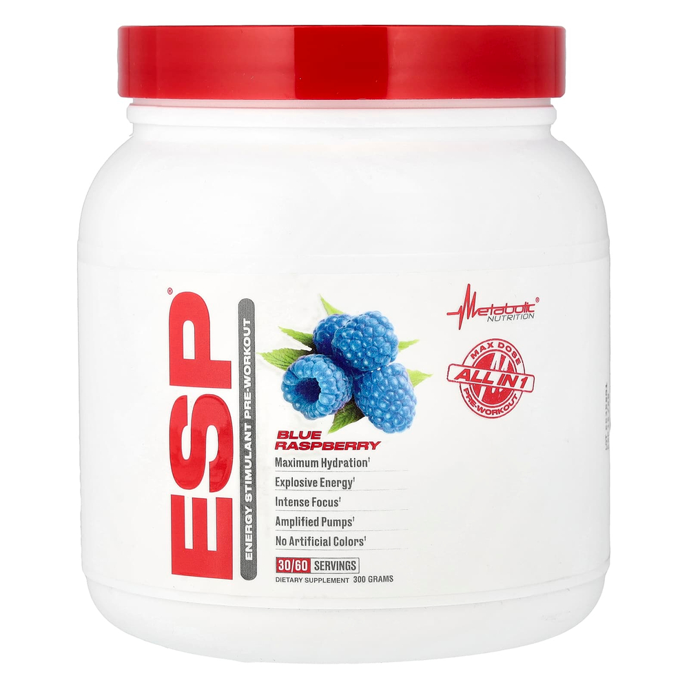 Metabolic Nutrition, ESP Pre-Workout, голубая малина`` 300 г