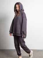 Худи женское оверсайз с начесом basis графит