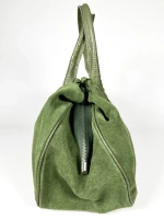 Женская зеленая сумка из натуральной замши