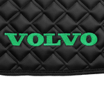 Ковры VOLVO FM до 2008 года (экокожа, черный, черный кант, зеленая вышивка)