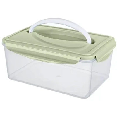 Контейнер для продуктов 2,5л прямоугольный с ручкой «SMART LOCK» зеленый