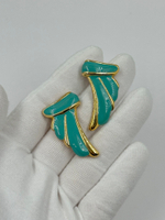 Серьги с бирюзовой эмалью