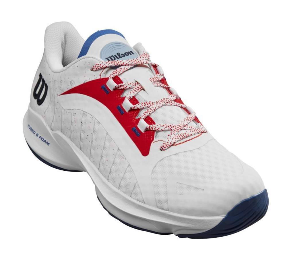 Женские  кросовки для Padel Wilson Hurakn Pro - white/wilson red/de ja vu blue