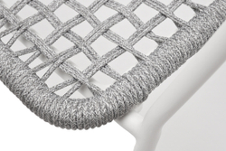 "Тунис" стул плетеный из роупа, каркас алюминий белый, роуп светло-серый