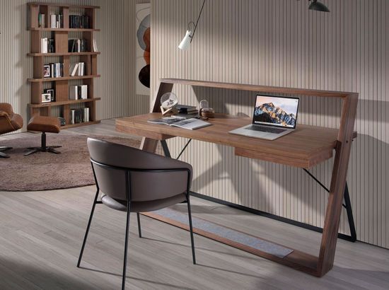 Письменный стол MQ1903DK /3216 из орехового дерева и черной стали Испания 