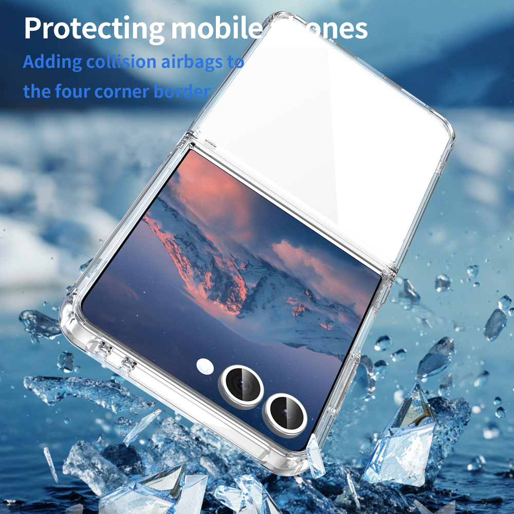 Чехол прозрачный для Samsung Galaxy Z Flip 7, мягкие усиленные боковые рамки